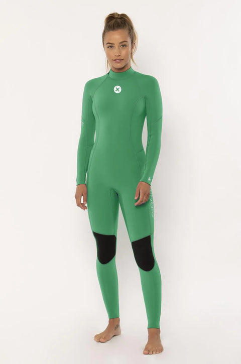 Sisstrevolution Womens Wetsuit / 3/2mm Thick / Model: 7 Seas Back Zip / Camp Green Colour Wetsuits Sisstrevolution UK 14 3/2mm 
