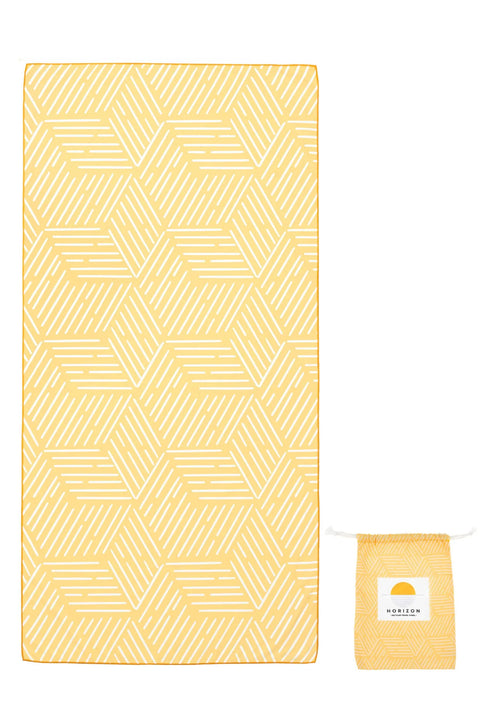 Horizon Quick Dry Travel Towel - Sunrise Yellow - 100% Recycled Beach Towel Horizon   