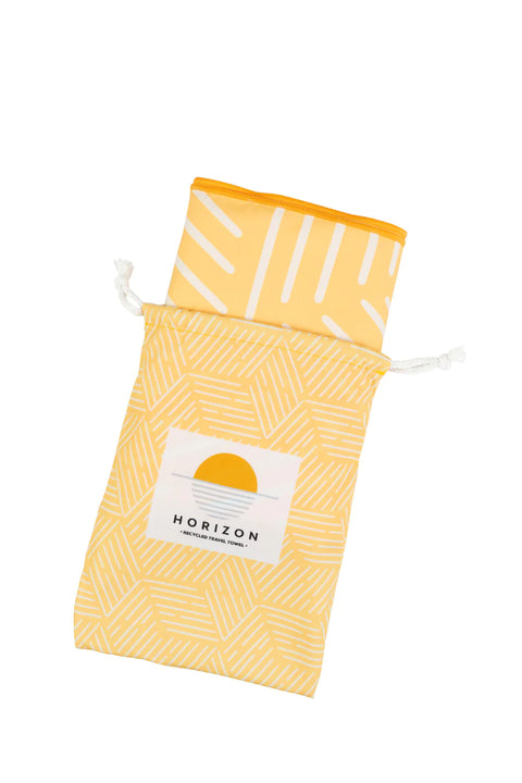 Horizon Quick Dry Travel Towel - Sunrise Yellow - 100% Recycled Beach Towel Horizon   