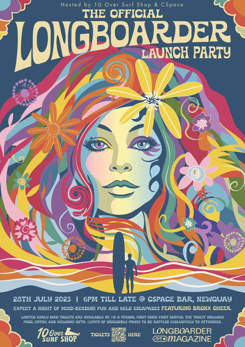Surf Prints - The Longboarder Launch Party 2023 Surf Print 10 Over Surf Shop   